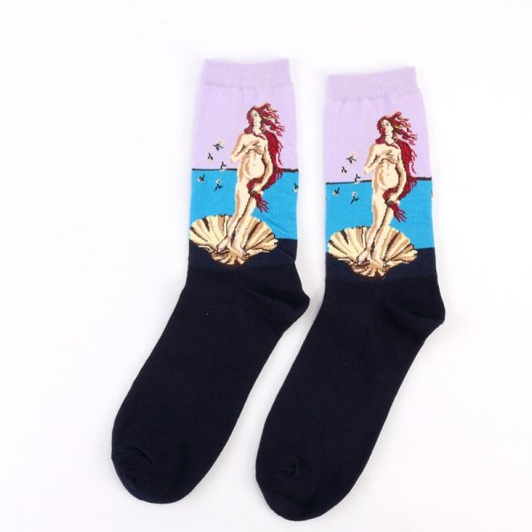 Casual Famous Painting Cotton Socks